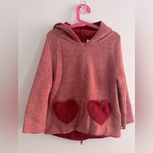 Oeuf Heart pocket Hooded Alpaca Sweater